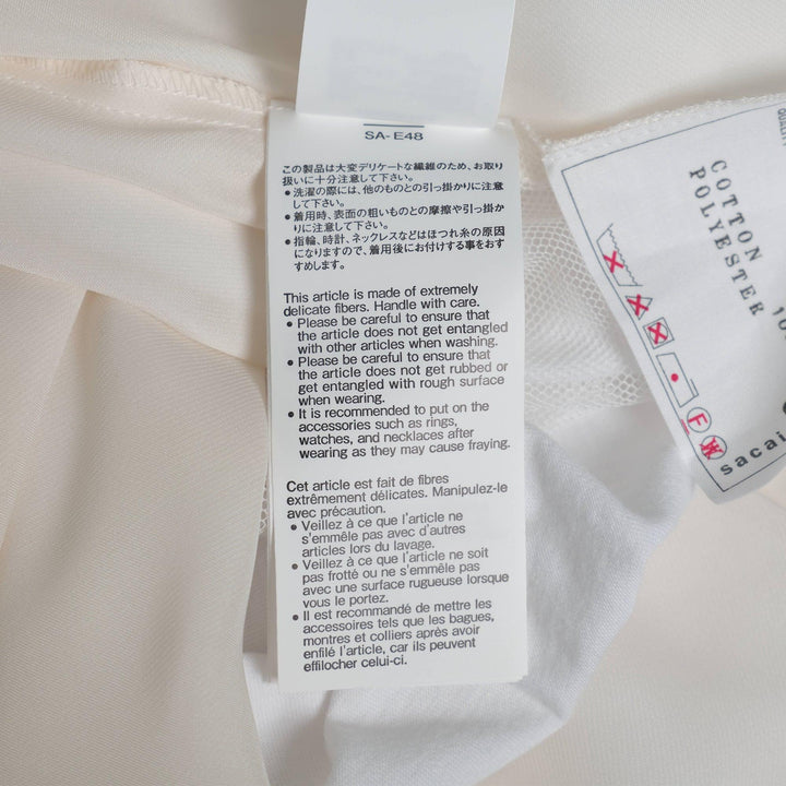 Club21 - sacai - Satin X Cotton Jersey T-Shirt - TEES - Off-White