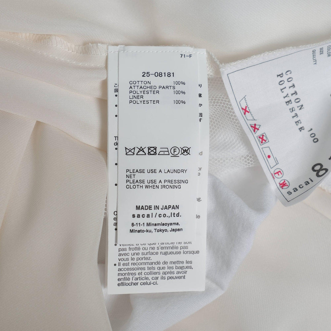 Club21 - sacai - Satin X Cotton Jersey T-Shirt - TEES - Off-White
