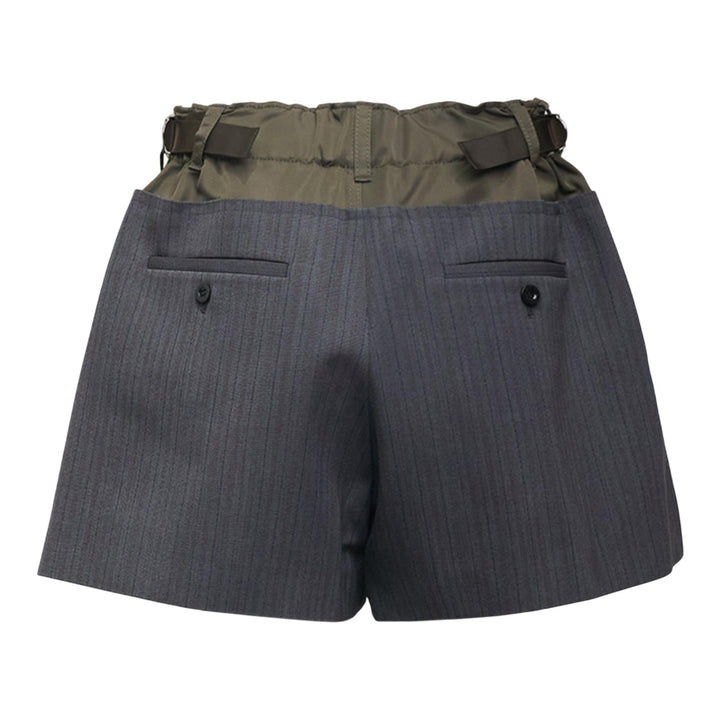 Club21 - sacai - Stripe Doeskin Shorts - SHORTS - Grey