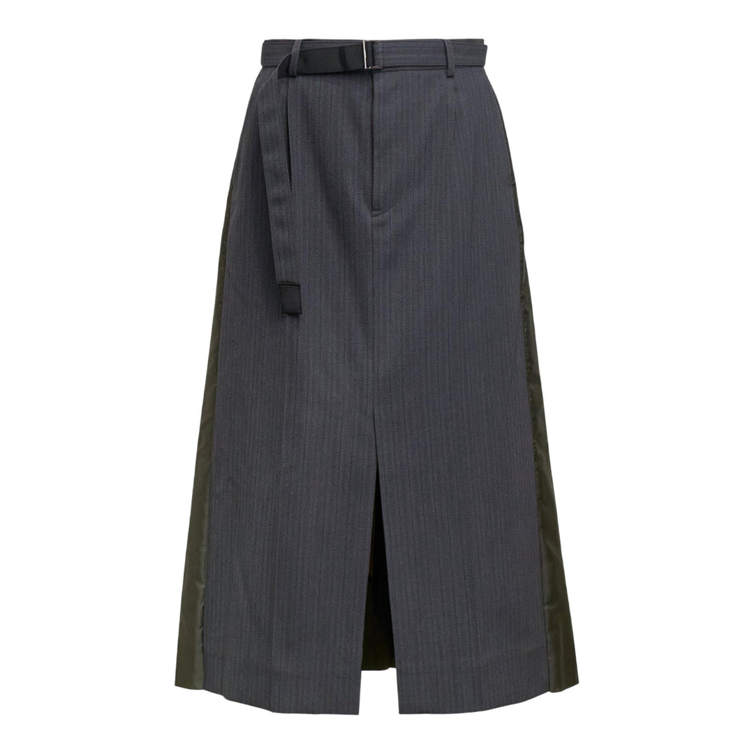 Club21 - sacai - Stripe Doeskin Skirt - SKIRTS - Grey