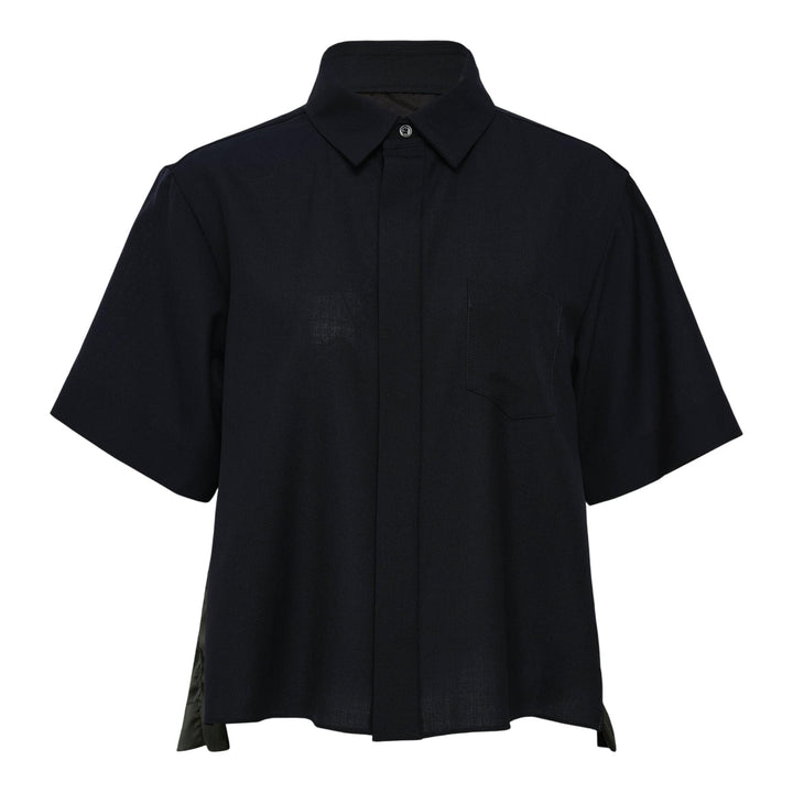 Club21 - sacai - Suiting Mix Shirt - BLOUSES - Navy