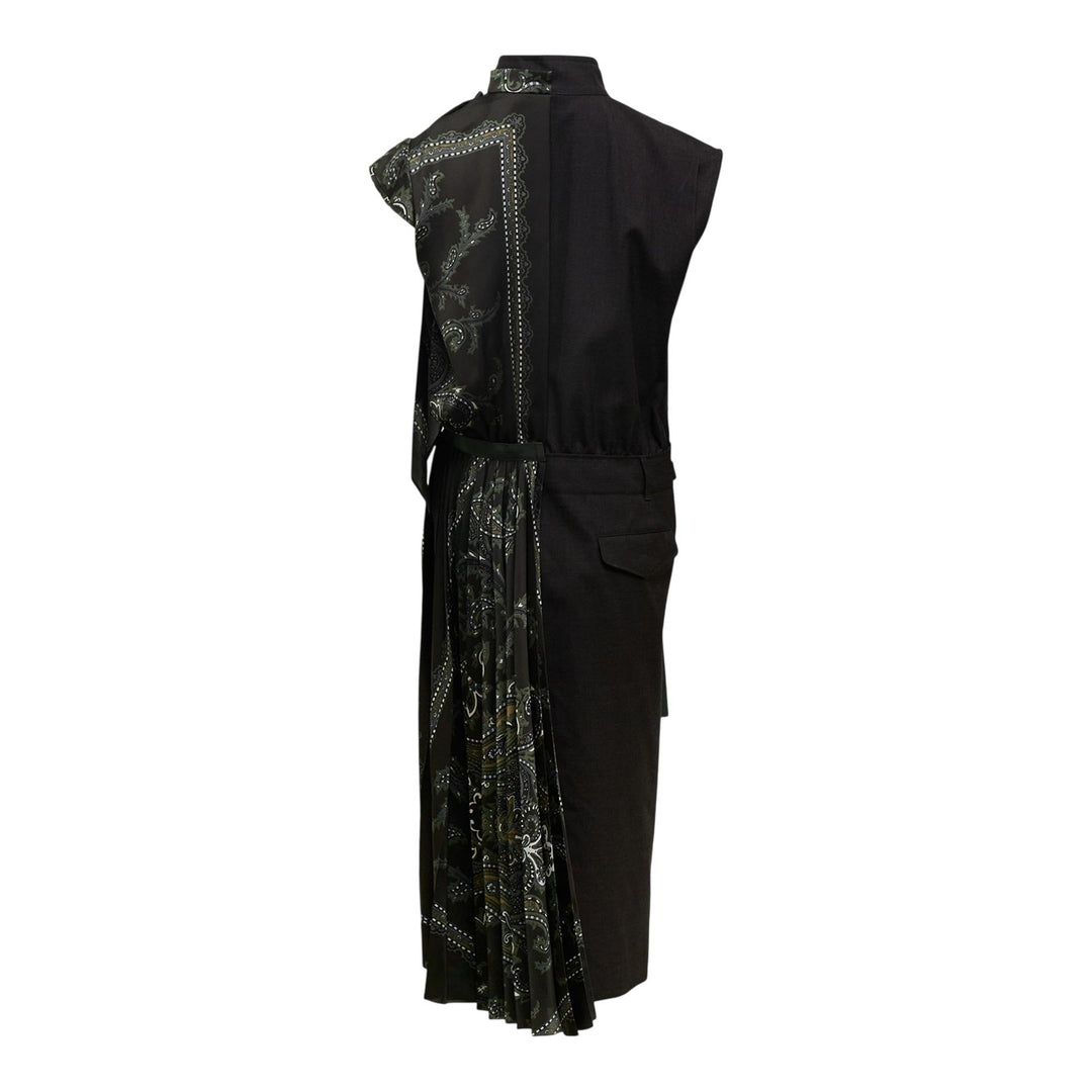 Club21 - sacai - Suiting X Paisley Print Dress - WOVEN DRESSES - Brown