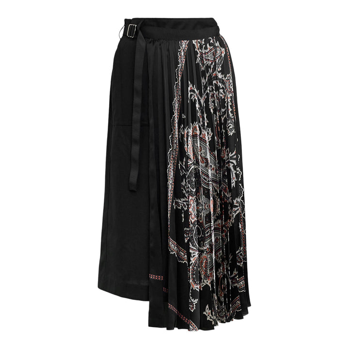 Club21 - sacai - Suiting X Paisley Print Skirt - SKIRTS - Black