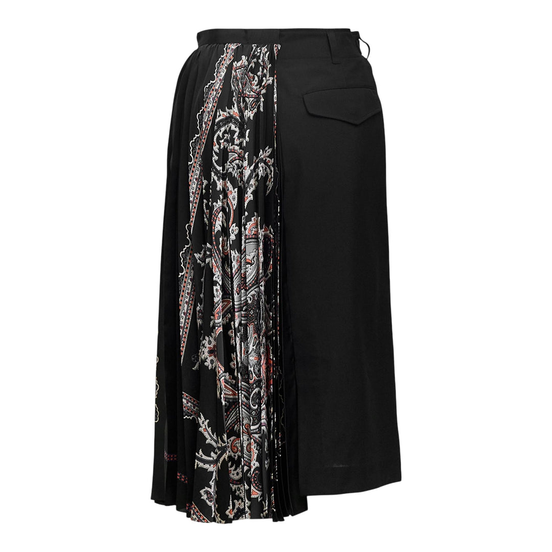 Club21 - sacai - Suiting X Paisley Print Skirt - SKIRTS - Black
