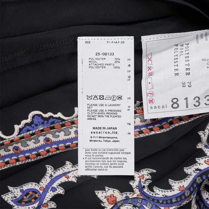 Club21 - sacai - Suiting X Paisley Print Skirt - SKIRTS - Black