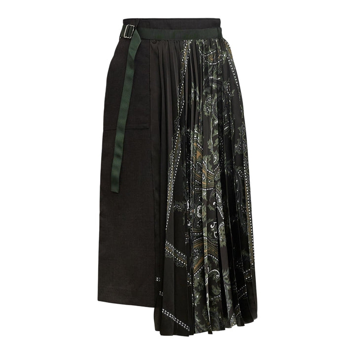 Club21 - sacai - Suiting X Paisley Print Skirt - SKIRTS - Brown