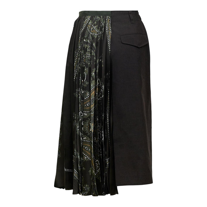 Club21 - sacai - Suiting X Paisley Print Skirt - SKIRTS - Brown