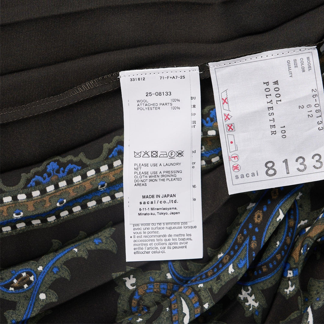 Club21 - sacai - Suiting X Paisley Print Skirt - SKIRTS - Brown