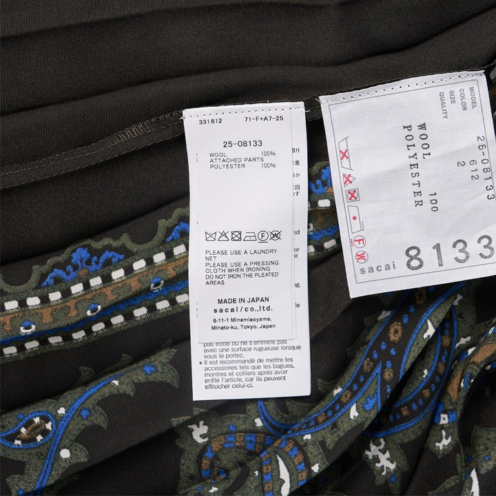 Club21 - sacai - Suiting X Paisley Print Skirt - SKIRTS - Brown