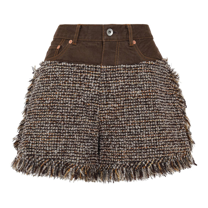 Club21 - sacai - Tweed Shorts - SHORTS - Brown
