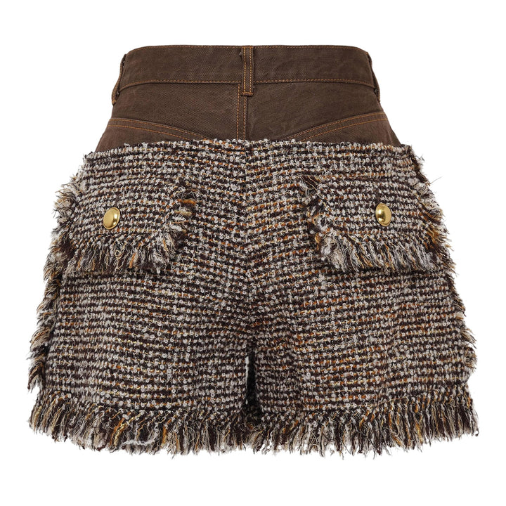 Club21 - sacai - Tweed Shorts - SHORTS - Brown