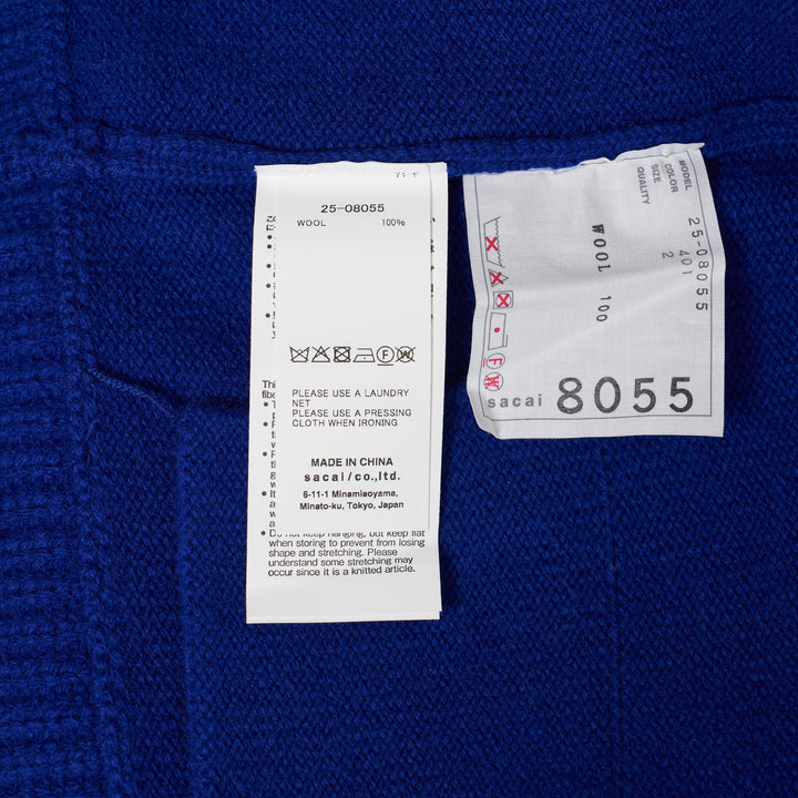 Club21 - sacai - Wool Knit Cardigan - CARDIGANS - Blue