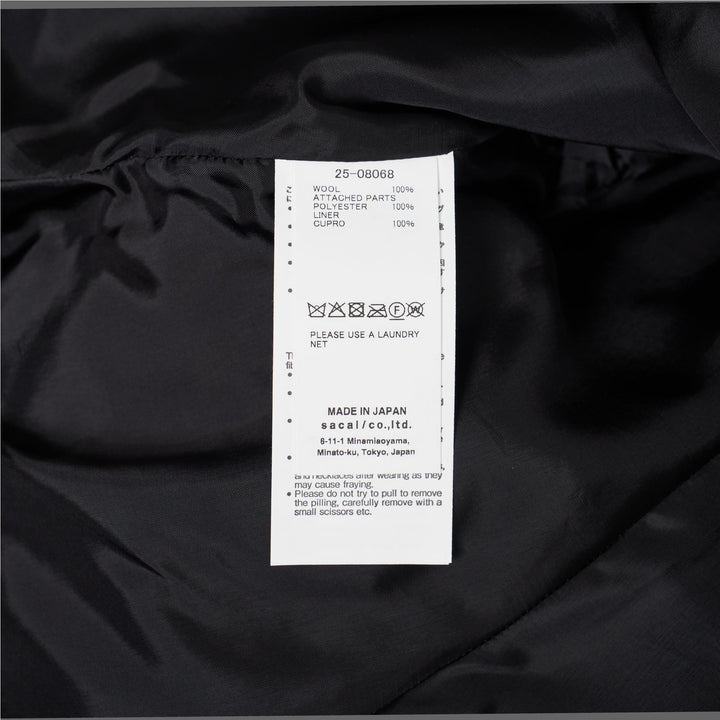 Club21 - sacai - Wool Melton Blouson - BLOUSON - Black