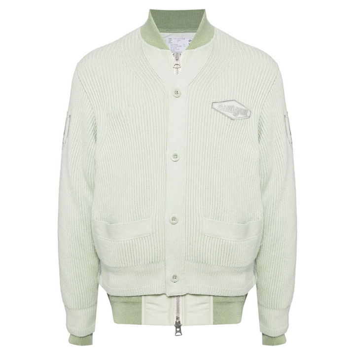 sacai Gonz Multi Patch Nylon Twill X Knit Cardigan