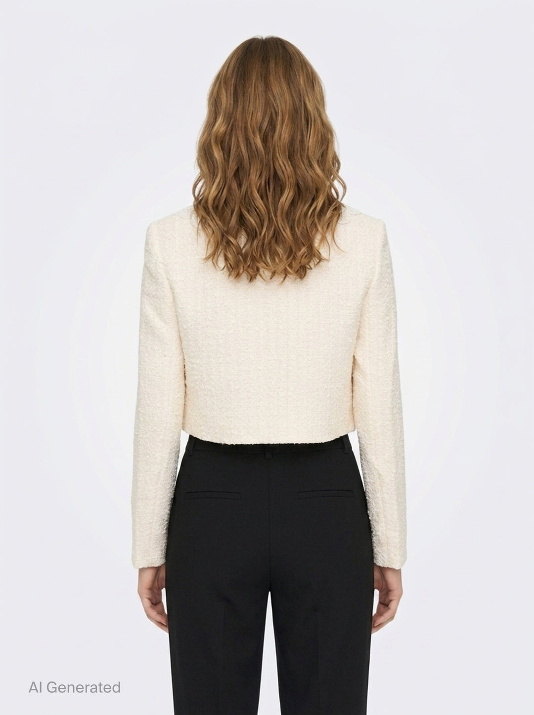 Cream Boucle Lace Collar Jacket | Self-Portrait | Club21 - back