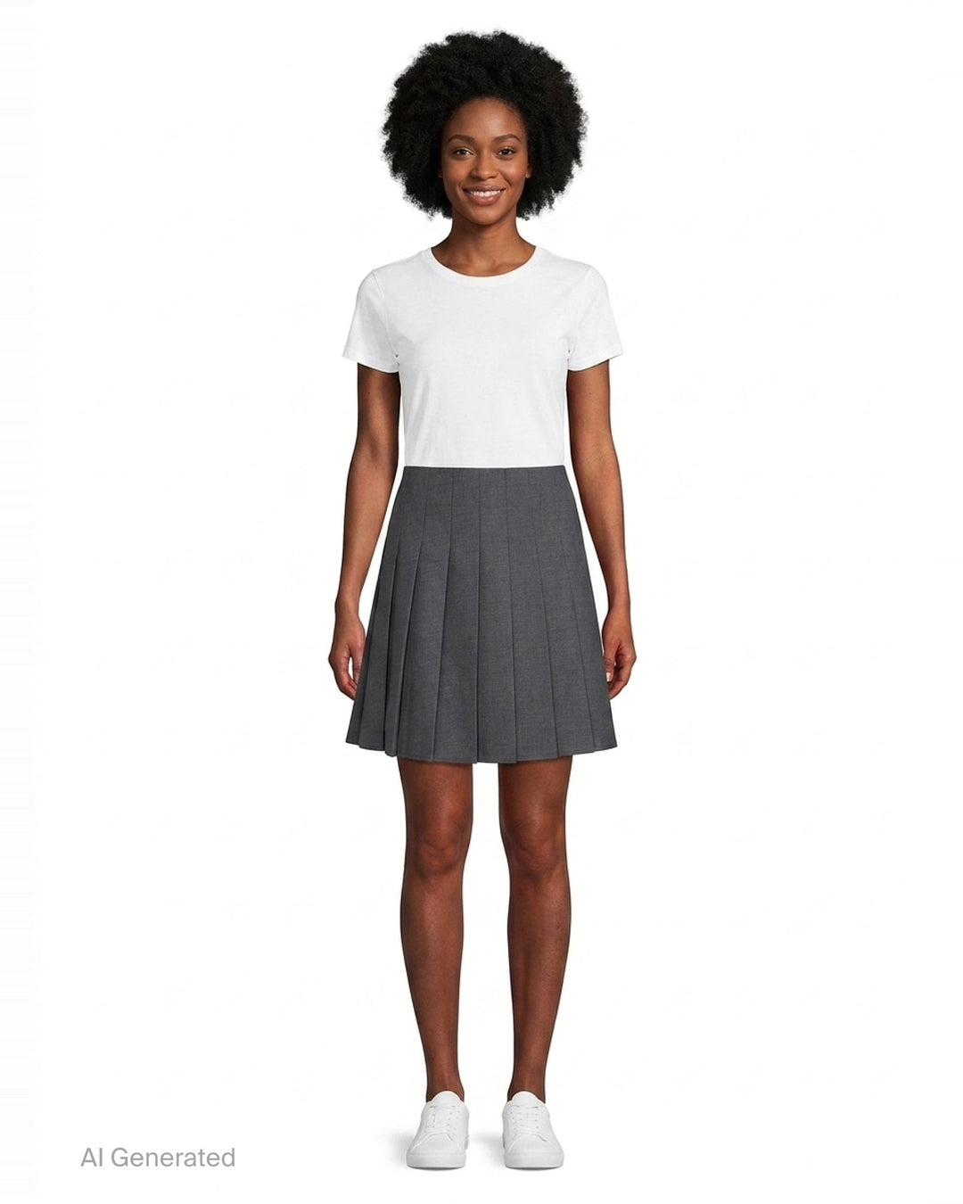 Grey Pleated Mini Skirt | Self-Portrait | Club21 - front