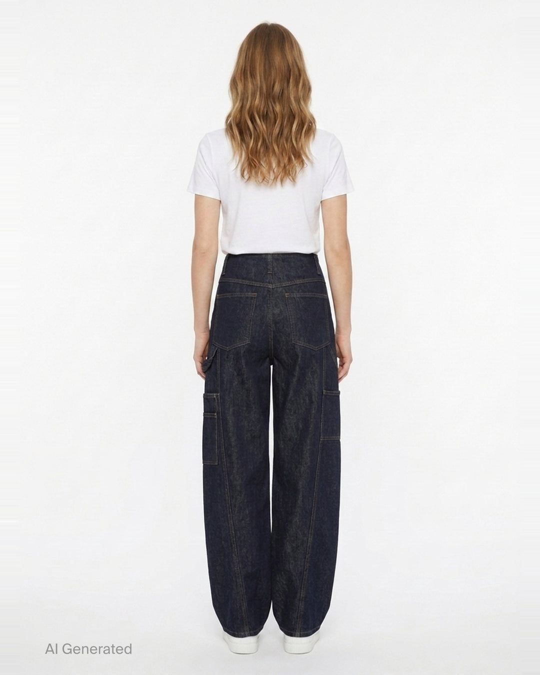 Indigo Denim Cargo Jeans | Self-Portrait | Club21 - back