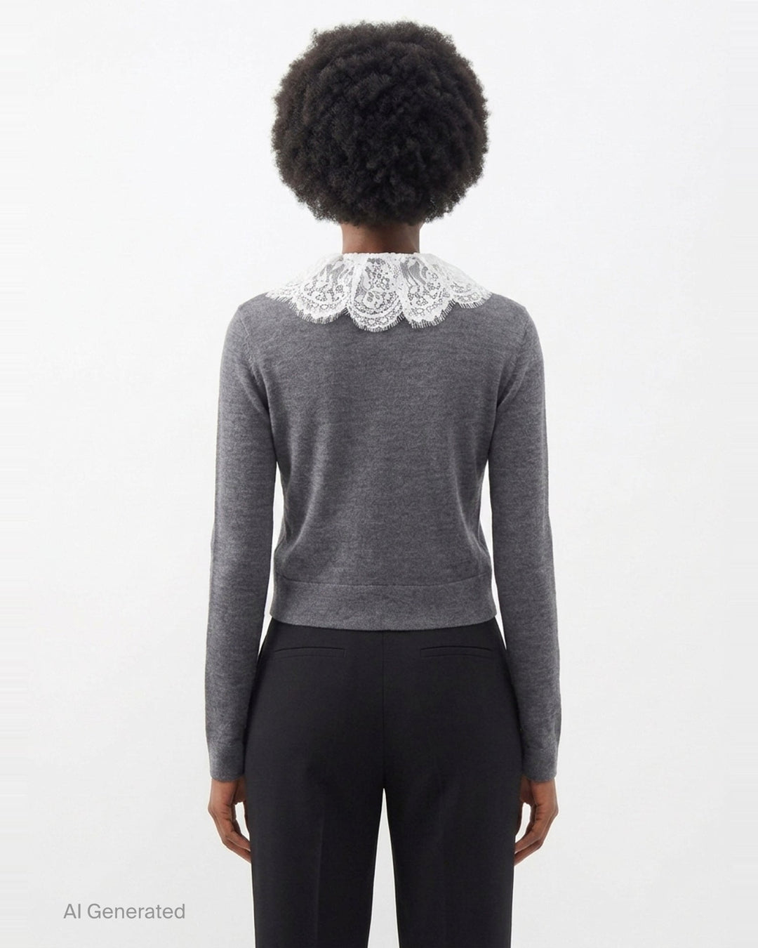 Lace Collar Knit Cardigan | Self-Portrait | Club21 - back