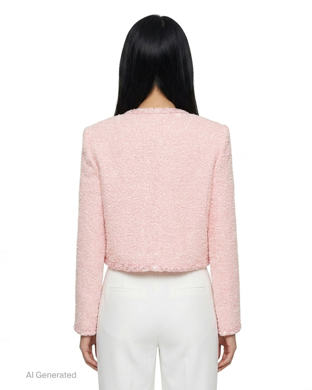 Pink Boucle Jacket | Self-Portrait | Club21 - back