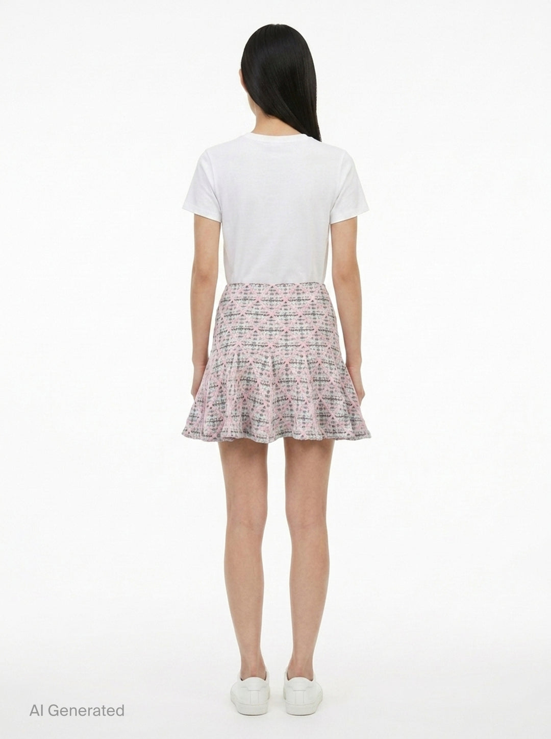 Pink Check Knit Mini Skirt | Self-Portrait | Club21 - back