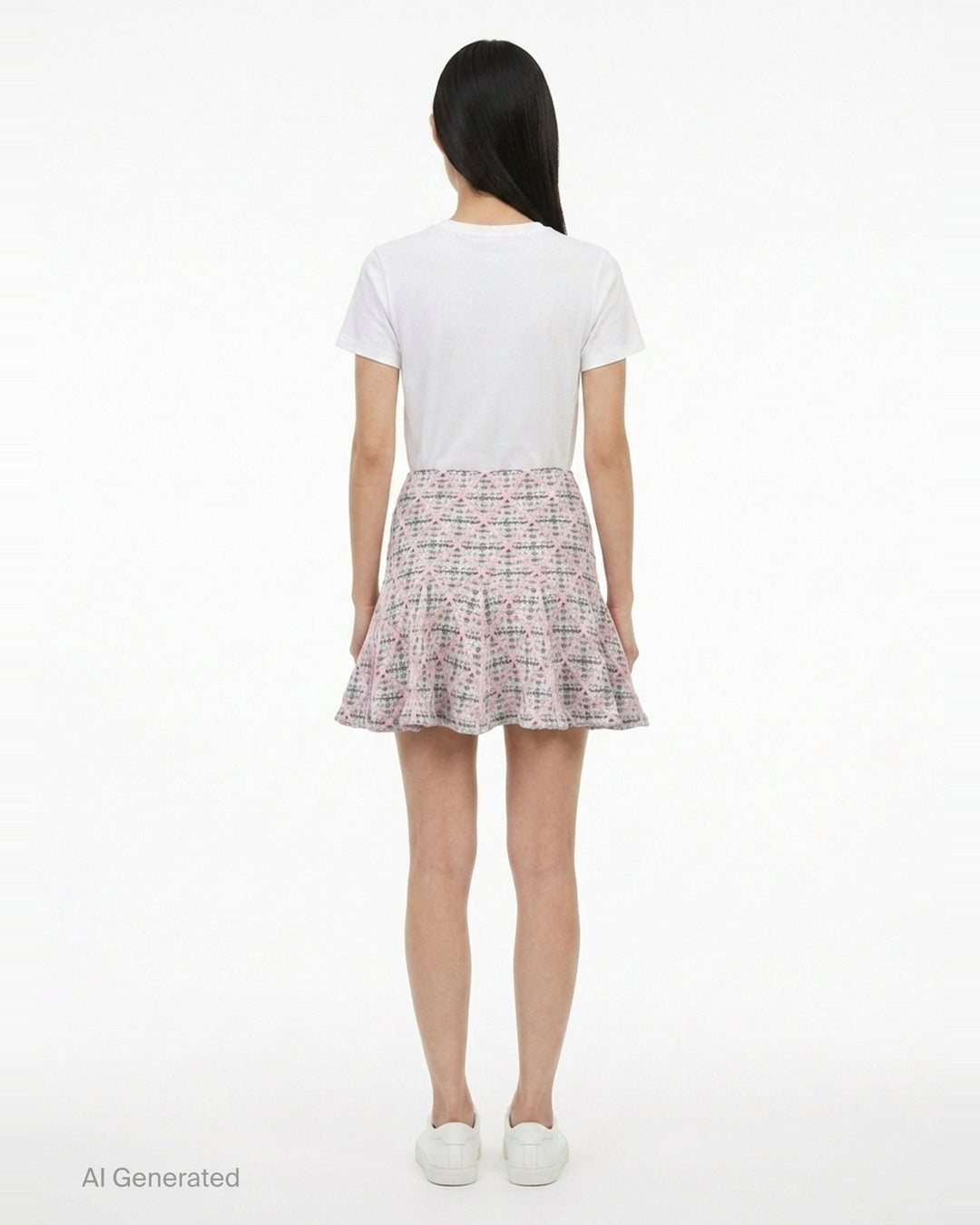 Pink Check Knit Mini Skirt | Self-Portrait | Club21 - back