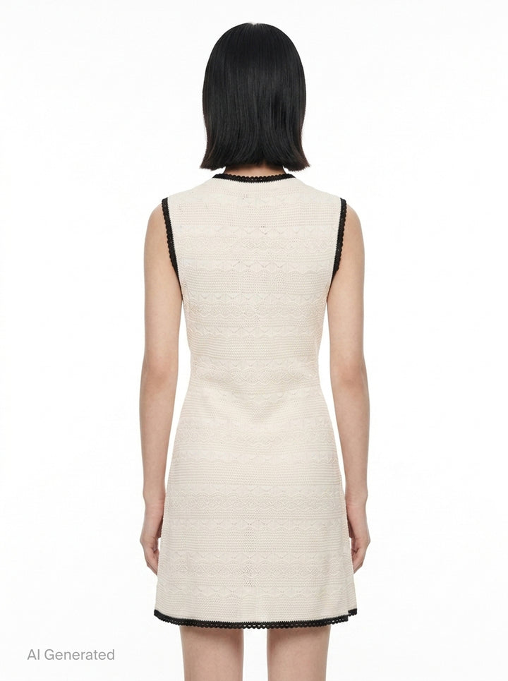 Pointelle Knit Mini Dress | Self-Portrait | Club21 - back