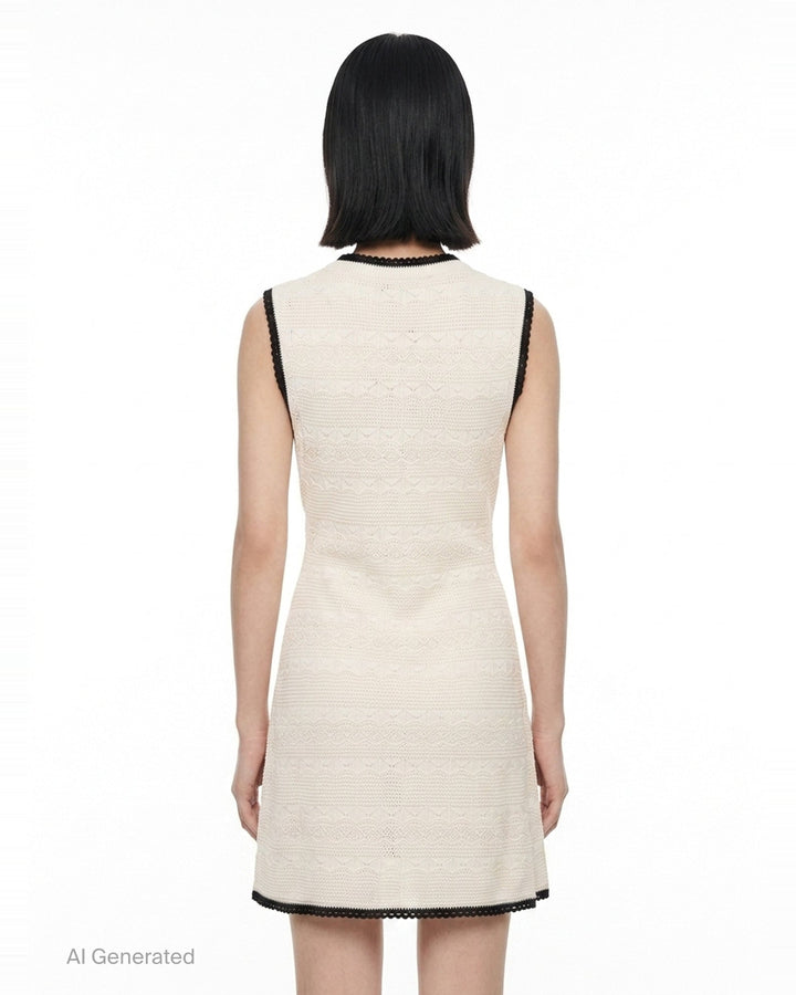 Pointelle Knit Mini Dress | Self-Portrait | Club21 - back