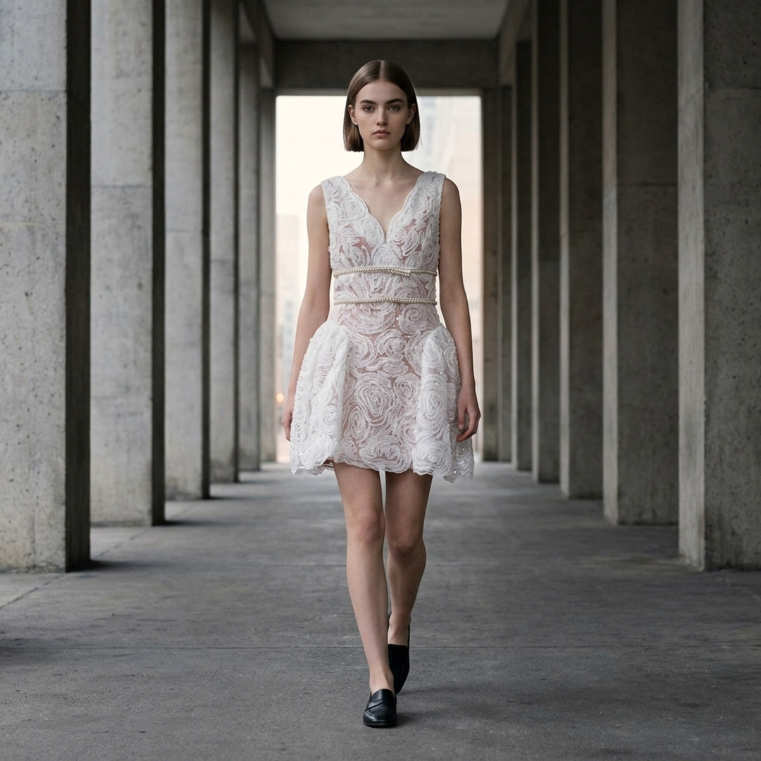 Rosette Lace Mini Dress | Self-Portrait | Club21 - lifestyle