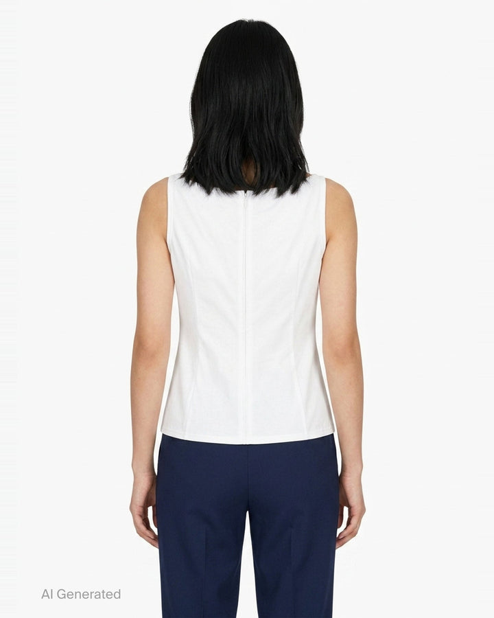 Ruffle Trim Sleeveless Top | SHUSHU/TONG | Club21 - back
