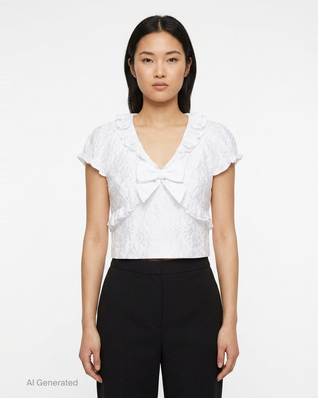 Ruffled Bow Crop Top | SHUSHU/TONG | Club21 - front
