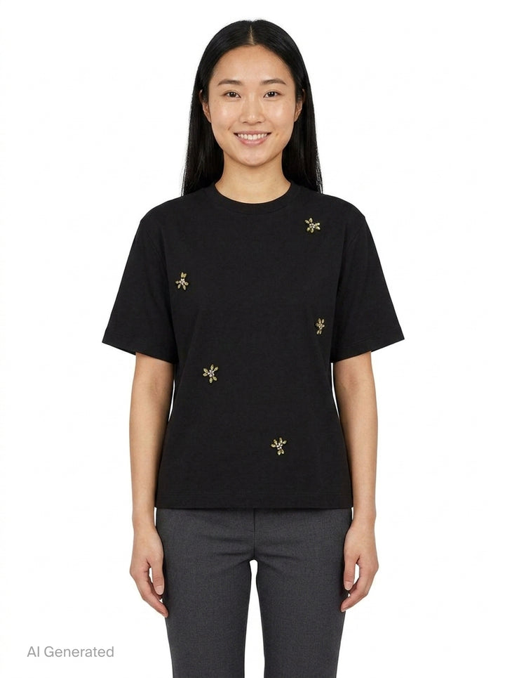 Boy Embellished Cotton Jersey Tee | Simone Rocha | Club21 - front