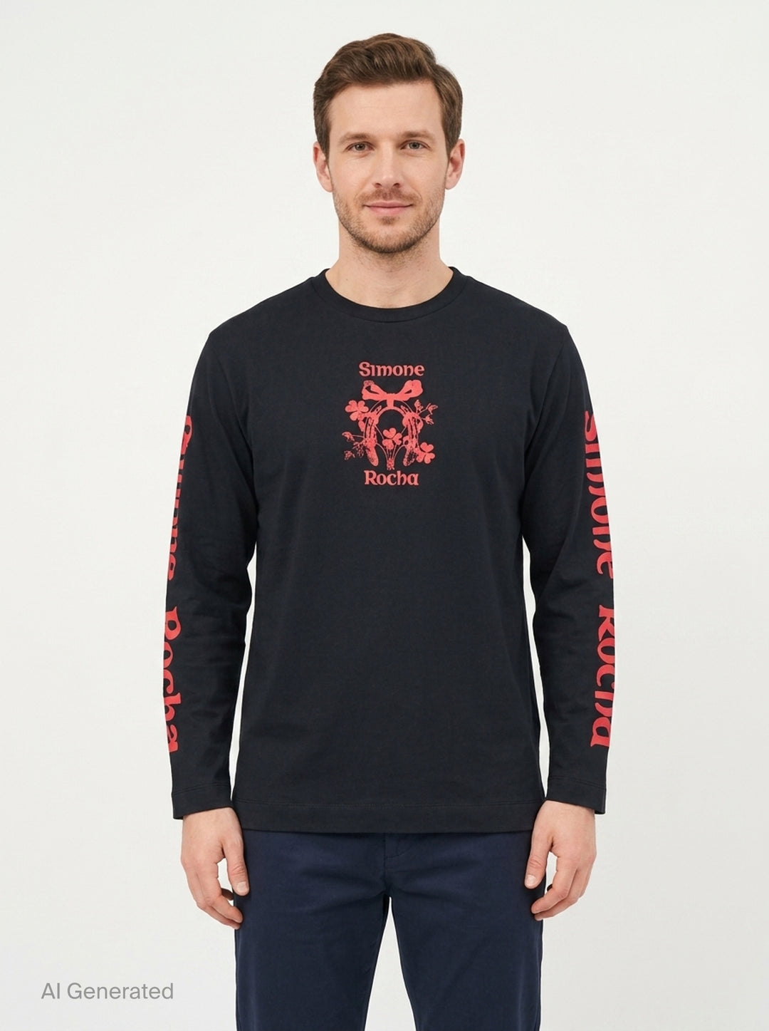 Coming Up Roses Long Sleeve Tee | Simone Rocha | Club21 - front