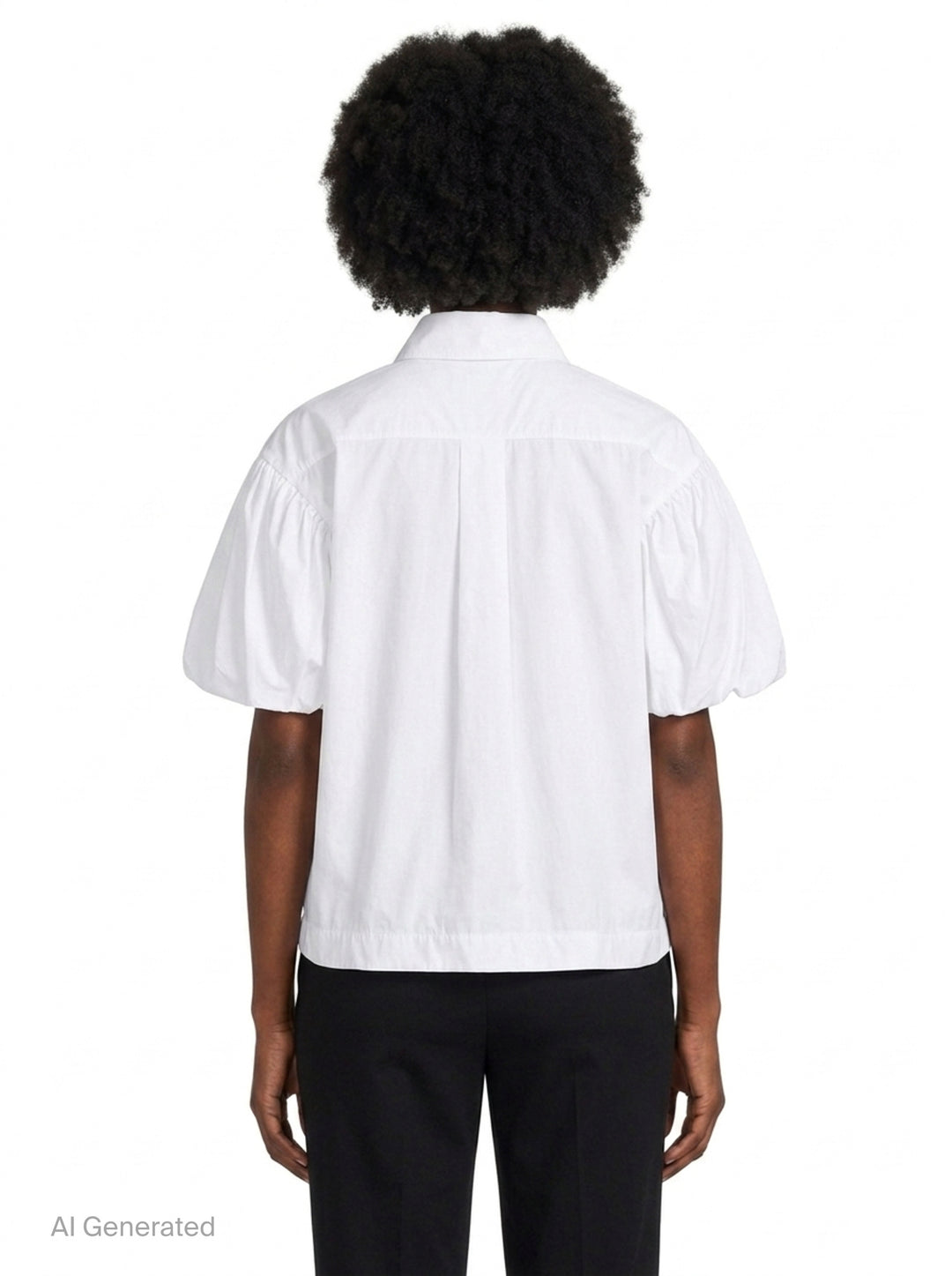 Cropped Rosette Puff Sleeve Blouse | Simone Rocha | Club21 - back
