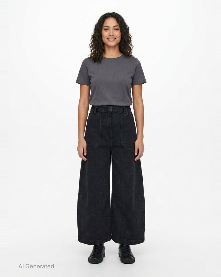 Cropped Wide Leg Utility Jeans | Simone Rocha | Club21 - front