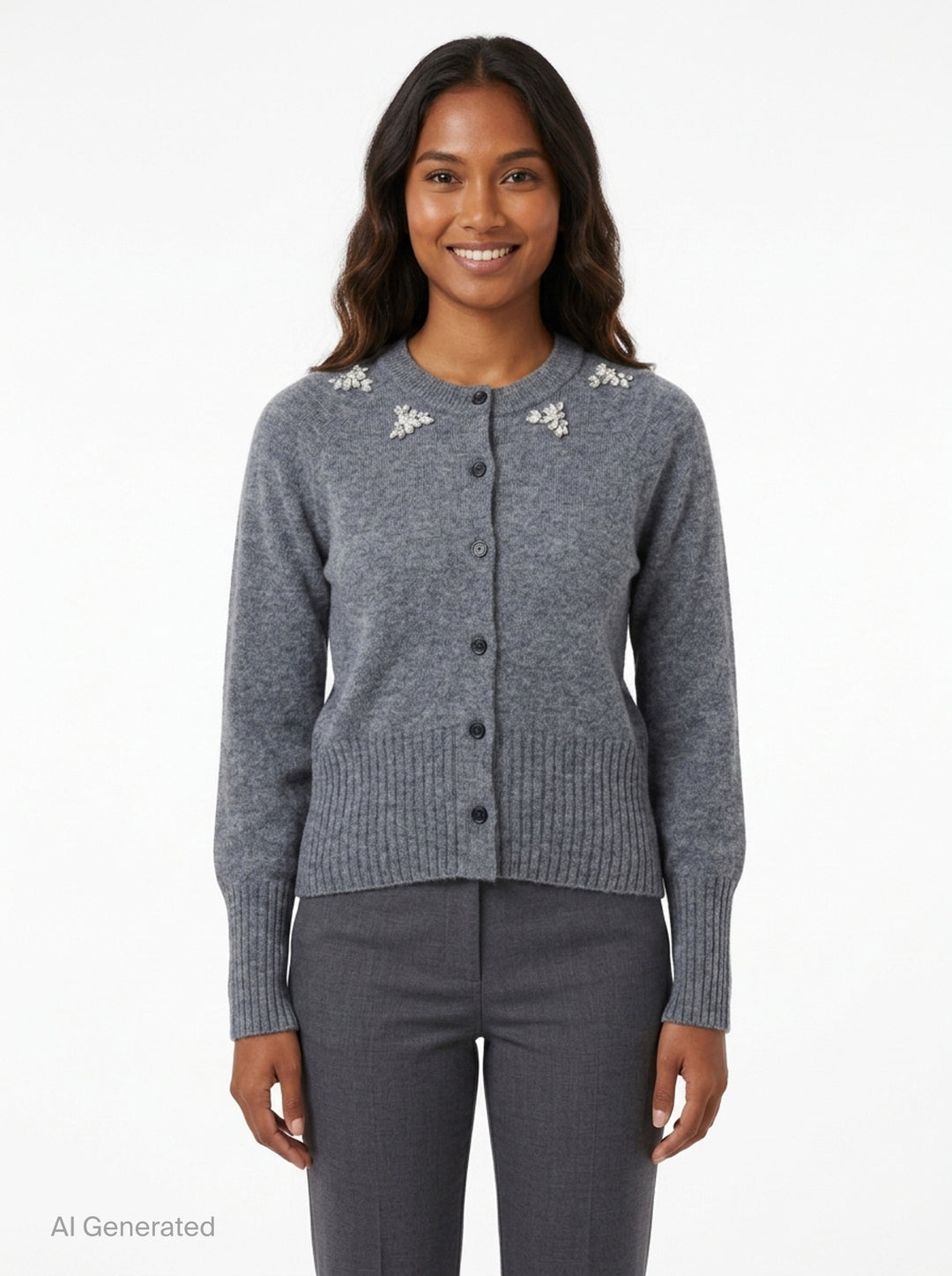 Embellished Relaxed Cashmere Cardigan | Simone Rocha | Club21 - front