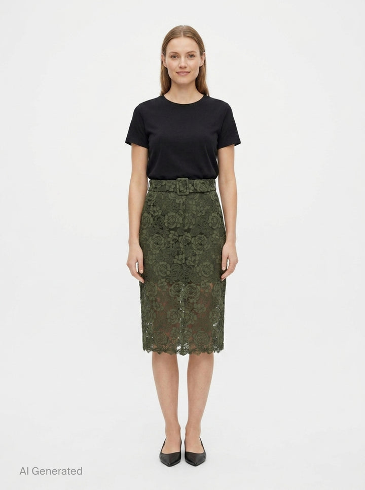 Floral Lace Pencil Skirt | Simone Rocha | Club21 - front