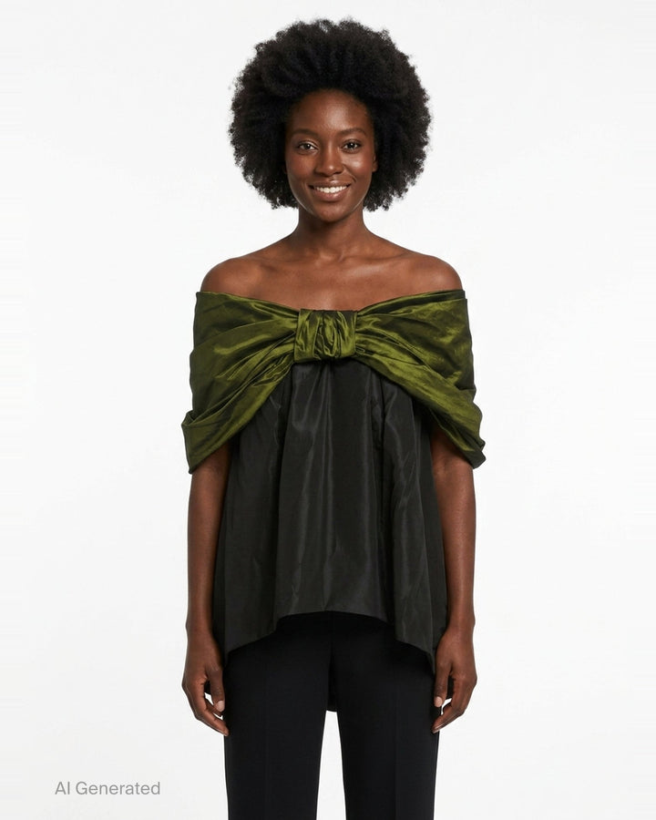 Gathered Bow Taffeta Top | Simone Rocha | Club21 - front