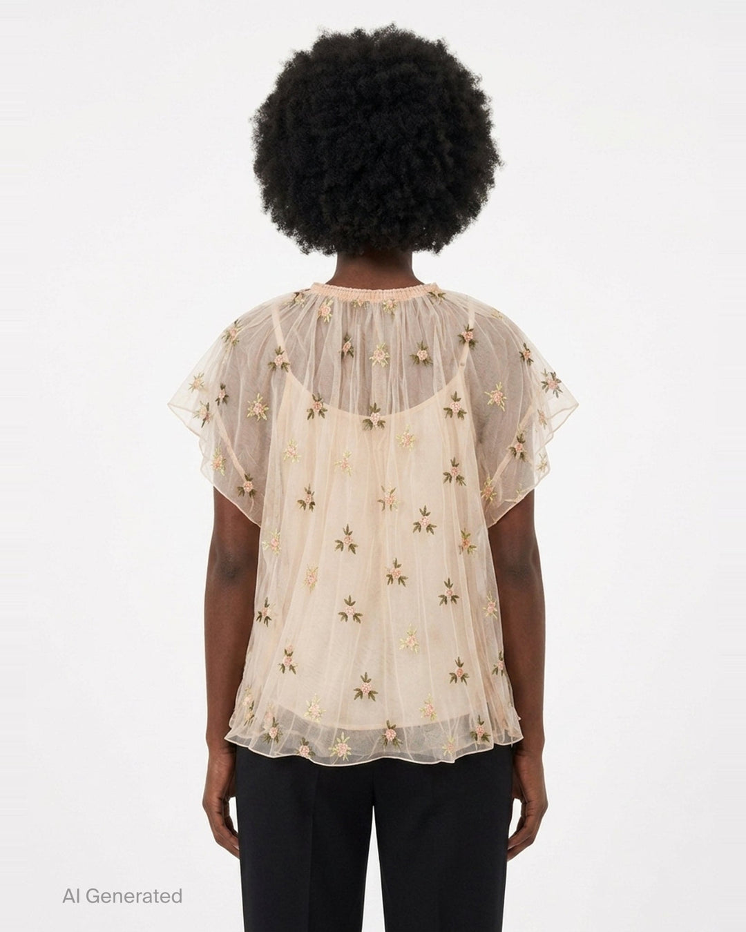 Gathered Cord Rosebud Embroidered Top | Simone Rocha | Club21 - back