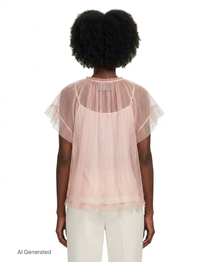 Gathered Cord Tulle Top | Simone Rocha | Club21 - back