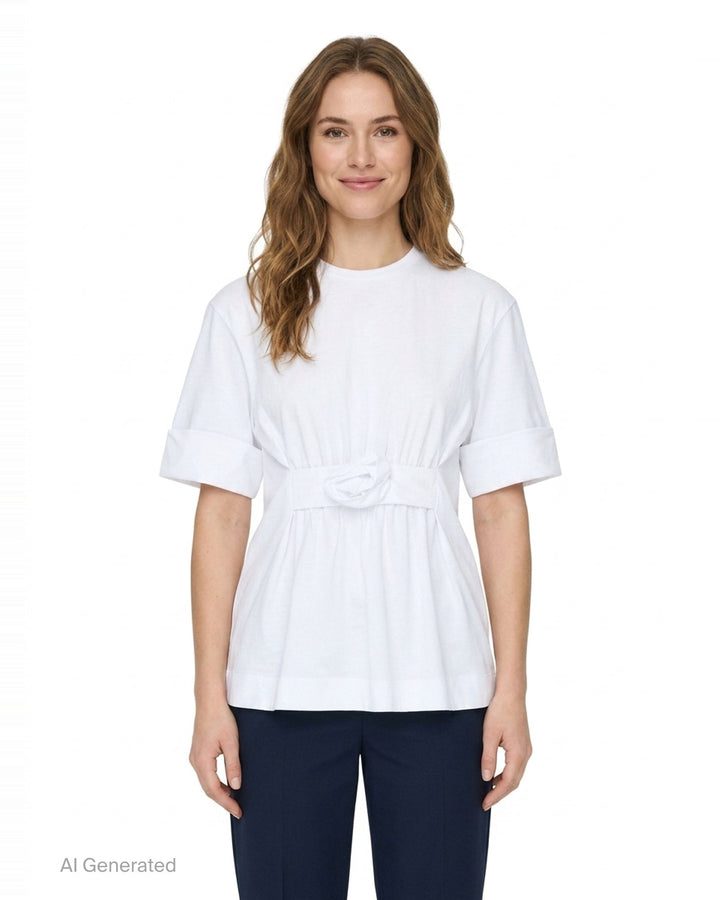 Gathered Rose Wire Sleeve Tee | Simone Rocha | Club21 - front