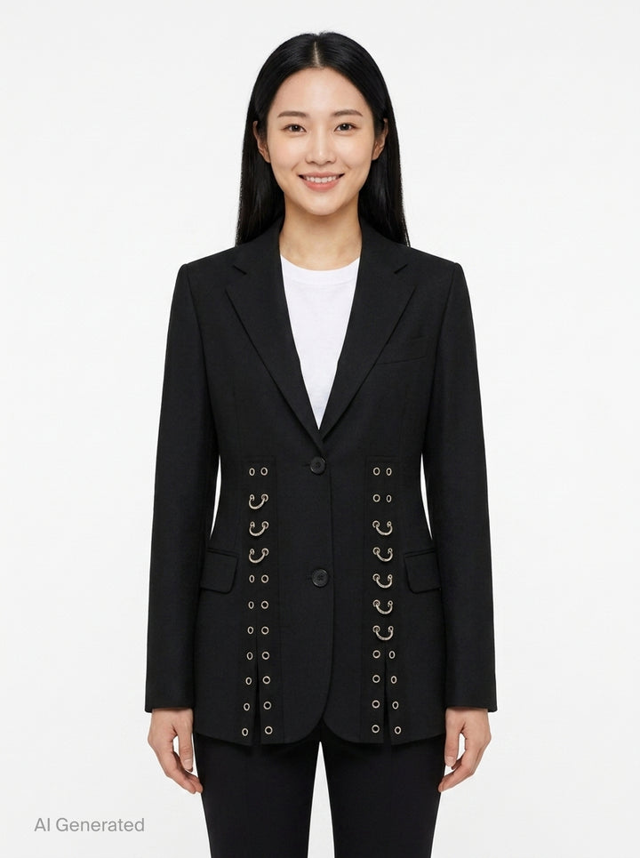 Grommet Ring Hem Slice Jacket | Simone Rocha | Club21 - front