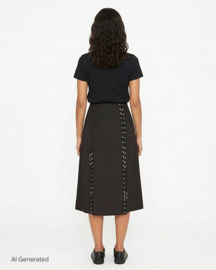 Grommet Ring Sculpt Ripple Skirt | Simone Rocha | Club21 - back