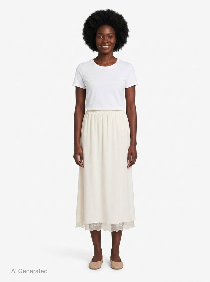 Lace Trim Crepe Negligee Skirt | Simone Rocha | Club21 - front