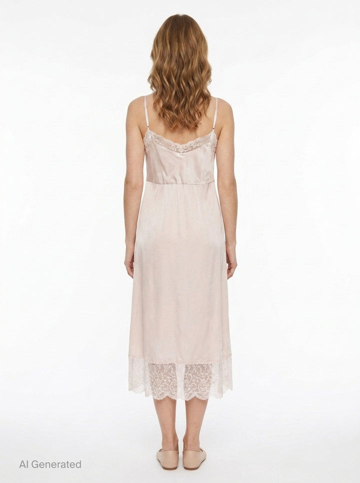 Lace Trim Satin Slip Dress | Simone Rocha | Club21 - back