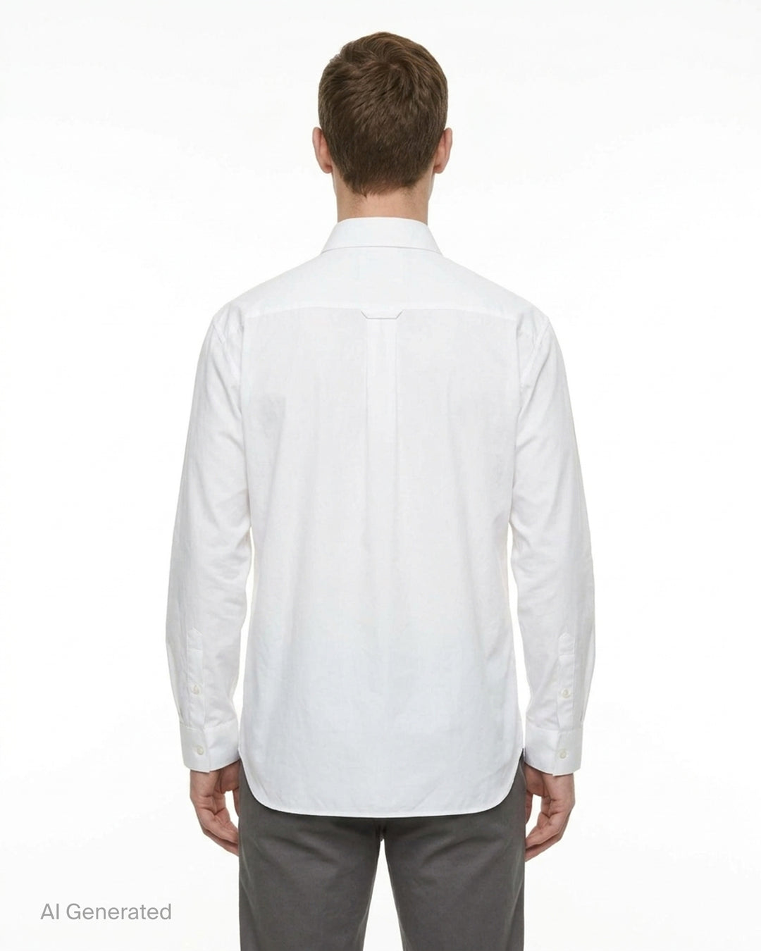 Simone Rocha white cotton Lace Up Hem Easy Shirt with pointed collar, button-through front and corset-style lace-up panel at the hem - back