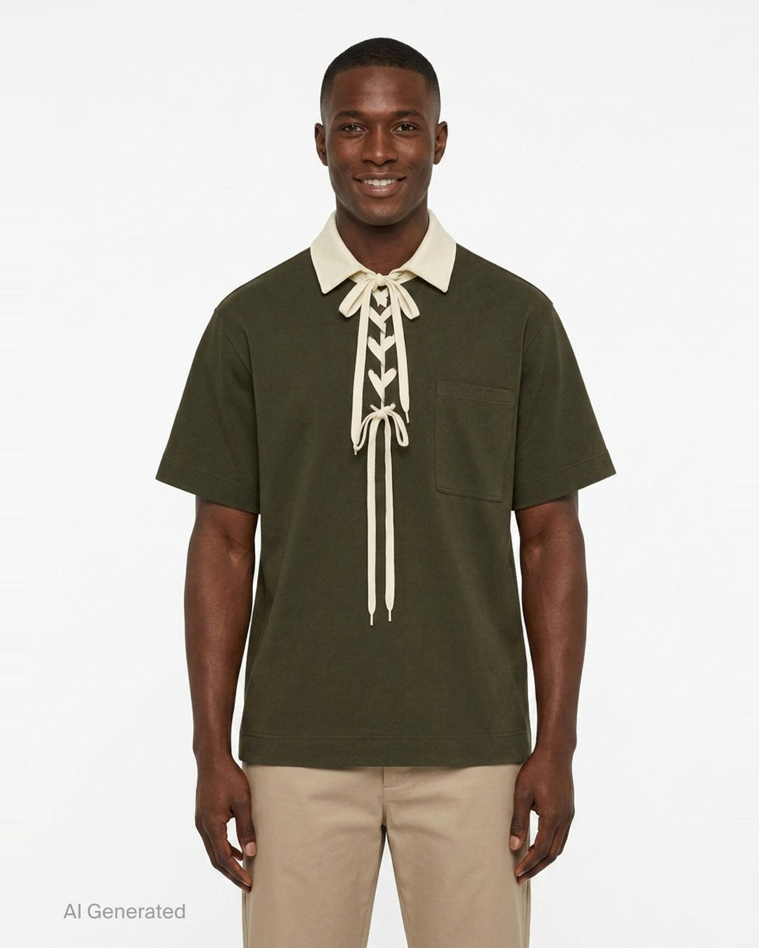 Lace-Up Structured Rugby Polo | Simone Rocha | Club21 - front