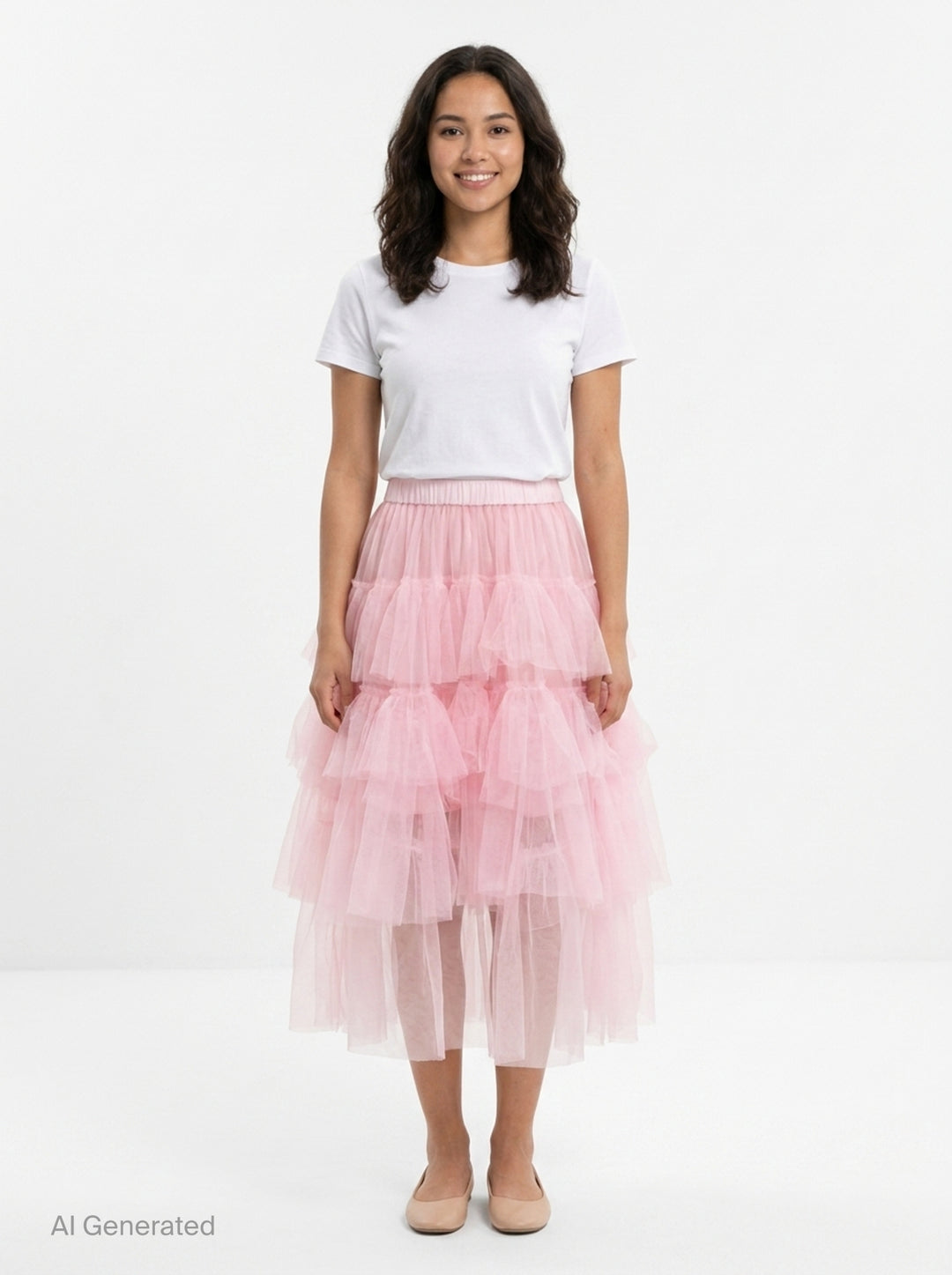 Long Tiered Tulle Skirt | Simone Rocha | Club21 - front