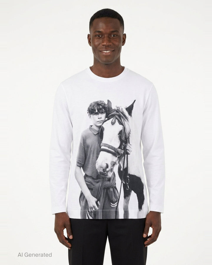 Pony Kid Print Long Sleeve Tee | Simone Rocha | Club21 - front