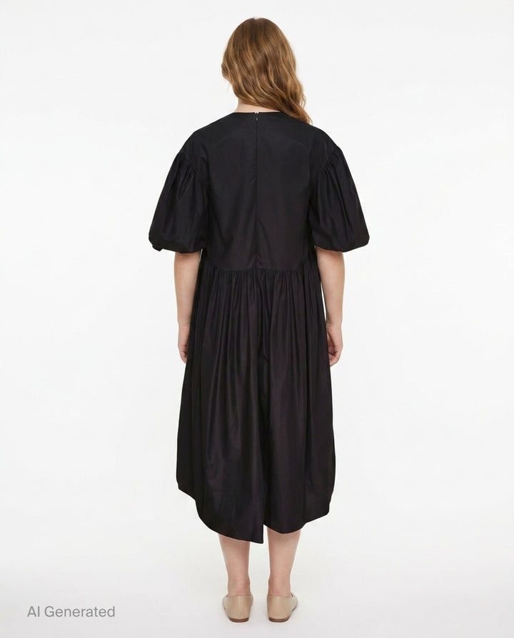 Puff Sleeve Gathered Bow Smock Dress | Simone Rocha | Club21 - back