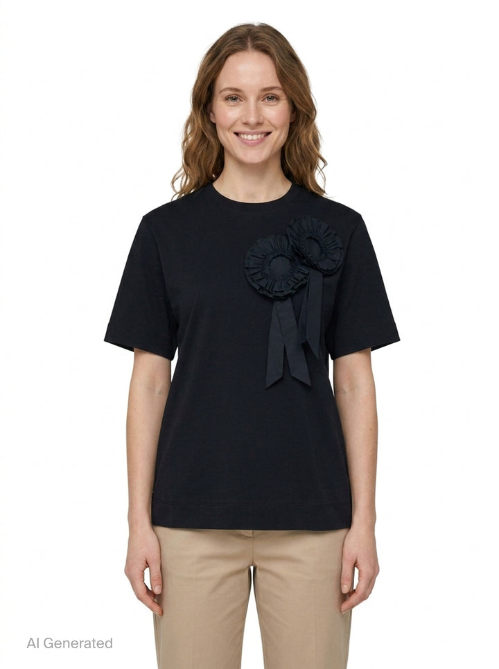 Ribbon Rosette Boy Tee | Simone Rocha | Club21 - front